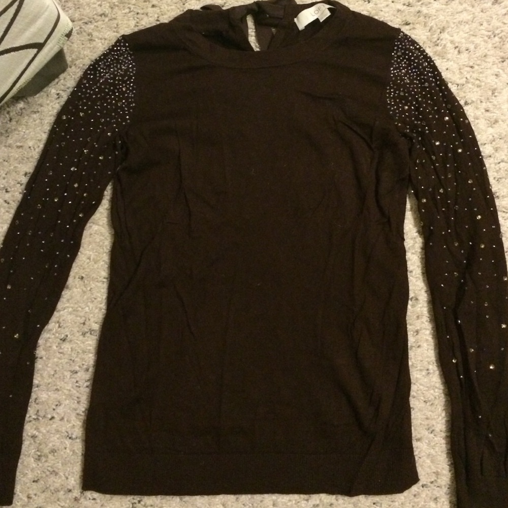Loft embellished sleeve sweater